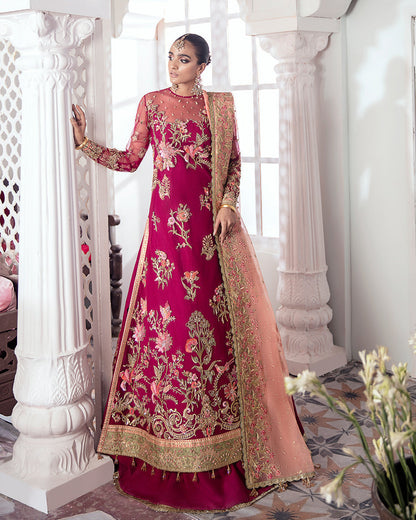 Gulaal | Wedding Formals | CHAMELI EMBROIDERED NET 3-PIECE SUIT WS-10 - Pakistani Designer Dress - by Gulaal | Type: Bridal - 100% Original at Saira Sultan
