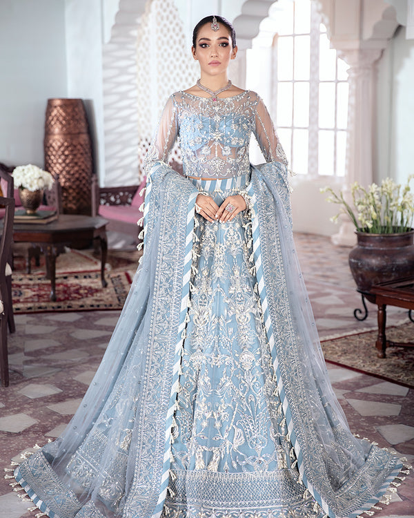 Gulaal | Wedding Formals | Mehnaaz Embroidered Net 3-Piece Suit WS-13 - Pakistani Designer Dress - by Gulaal | Type: Bridal - 100% Original at Saira Sultan