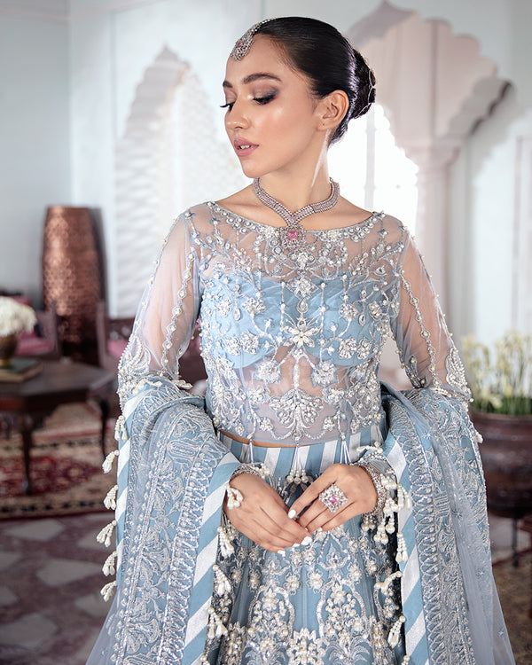Gulaal | Wedding Formals | Mehnaaz Embroidered Net 3-Piece Suit WS-13 - Pakistani Designer Dress - by Gulaal | Type: Bridal - 100% Original at Saira Sultan