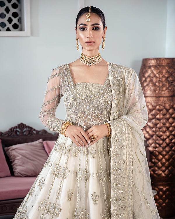 Gulaal | Wedding Formals | MEERAL EMBROIDERED NET 3-PIECE SUIT WS-22 - Pakistani Designer Dress - by Gulaal | Type: Bridal - 100% Original at Saira Sultan