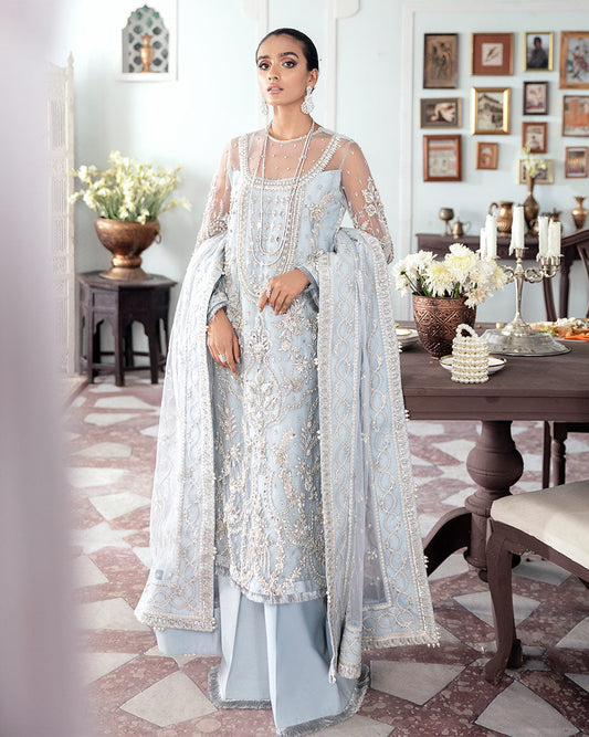 Gulaal | Wedding Formals | SAIKA EMBROIDERED NET 3-PIECE SUIT WS-20 - Pakistani Designer Dress - by Gulaal | Type: Bridal - 100% Original at Saira Sultan