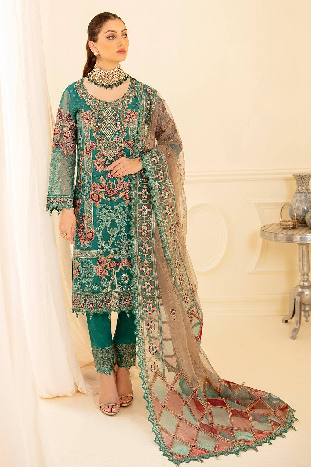 Ramsha | Minhal Organza Collection | M-708 - Pakistani Designer Dress - by Ramsha | Type: Formal - 100% Original at Saira Sultan