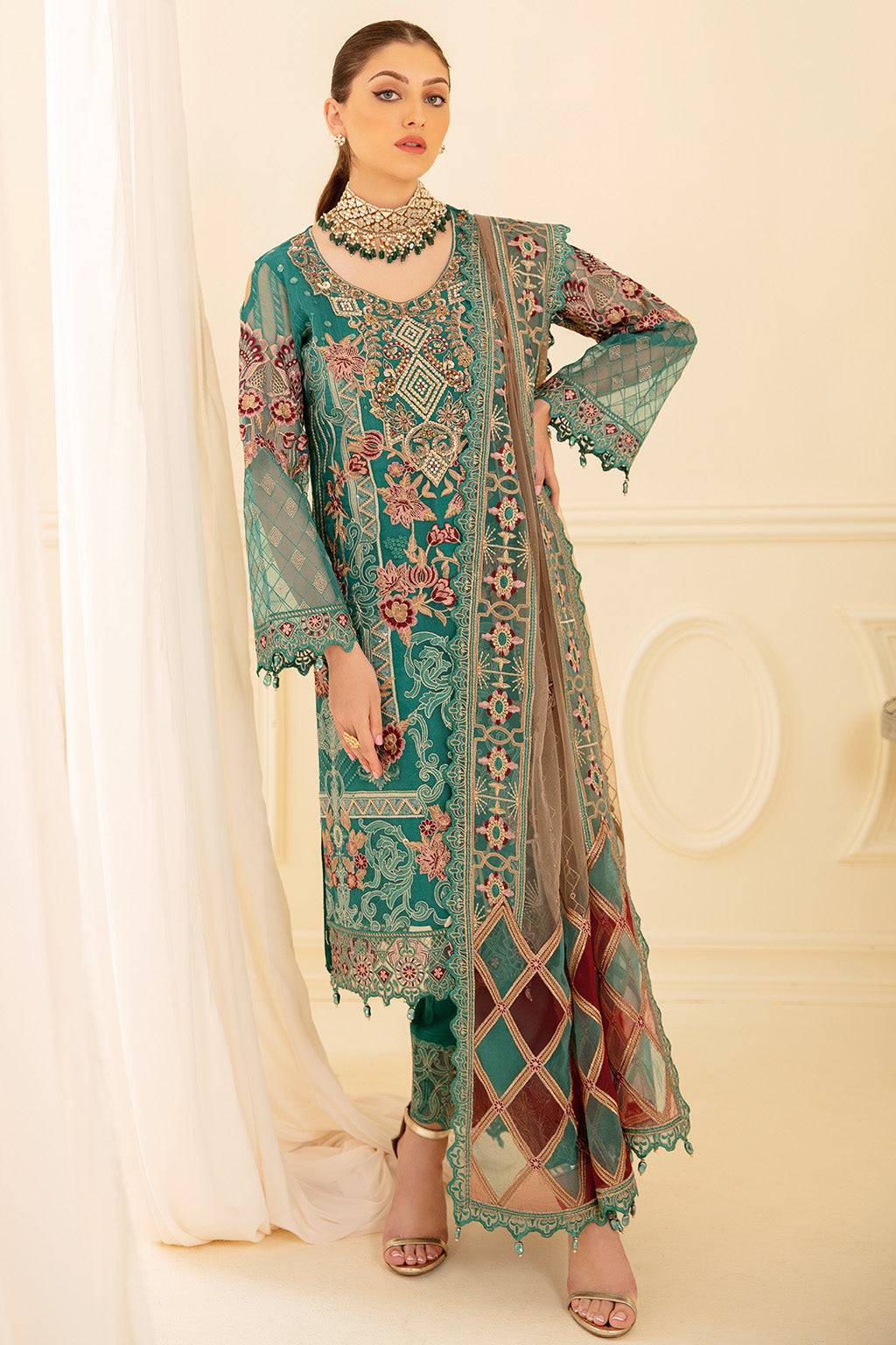 Ramsha | Minhal Organza Collection | M-708 - Pakistani Designer Dress - by Ramsha | Type: Formal - 100% Original at Saira Sultan