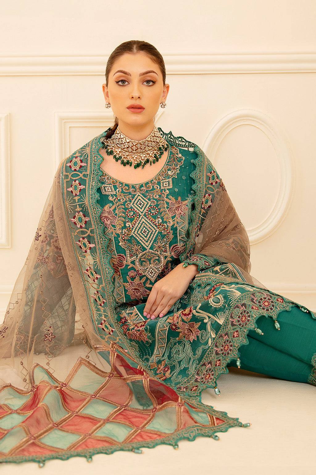 Ramsha | Minhal Organza Collection | M-708 - Pakistani Designer Dress - by Ramsha | Type: Formal - 100% Original at Saira Sultan