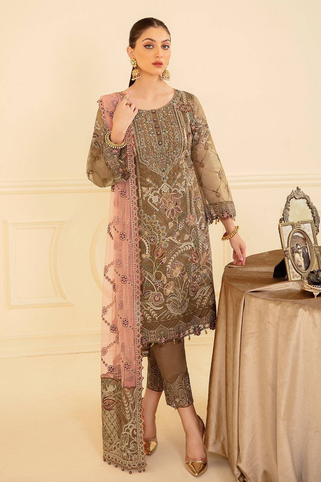 Ramsha | Minhal Organza Collection | M-705 - Pakistani Designer Dress - by Ramsha | Type: Formal - 100% Original at Saira Sultan