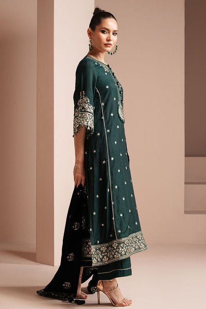 Cross Stitch | Luxe Atelier 25 | EMERALD GRACE L Deep Teal Green Silk