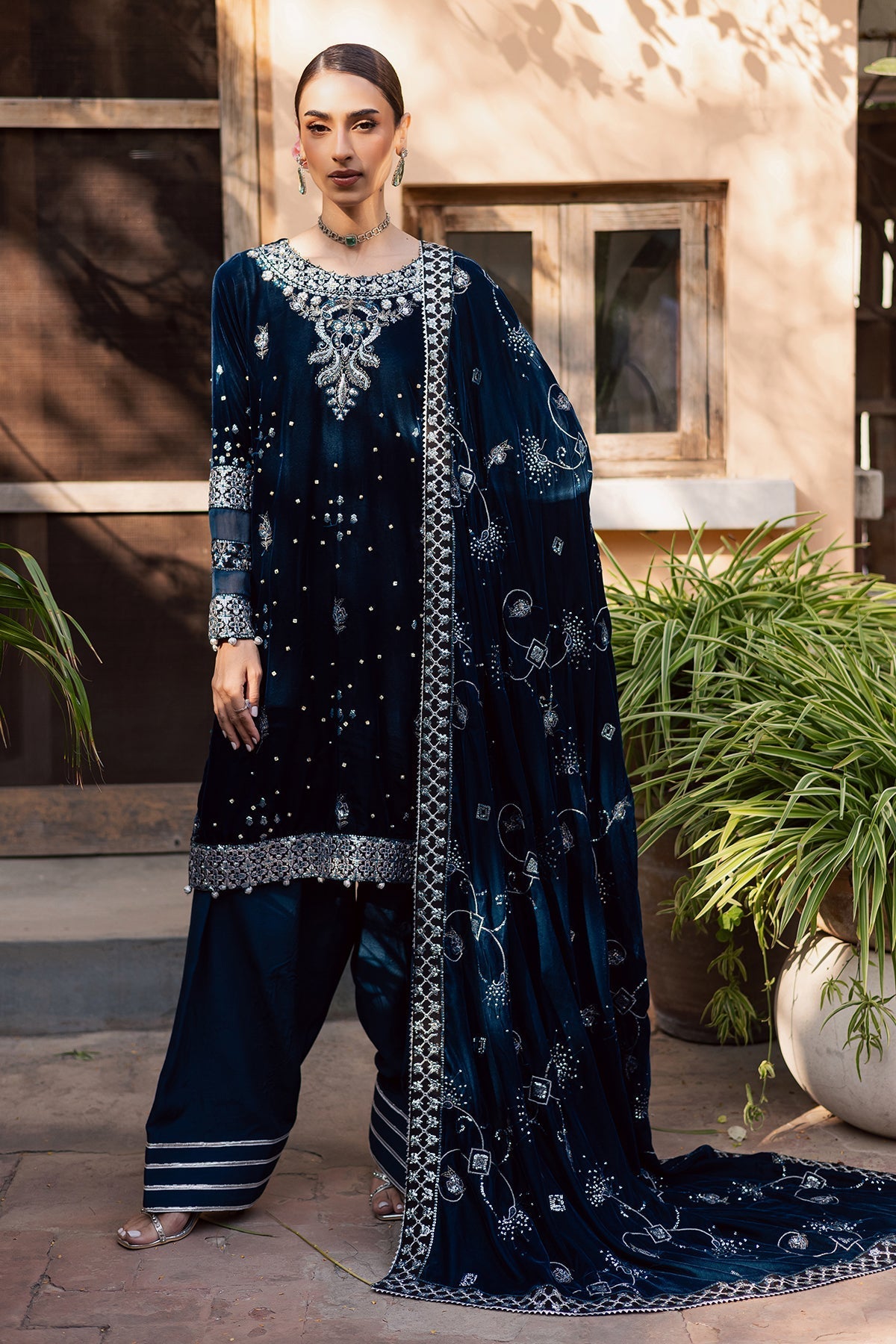 Nureh | Maya Velvet | NW-114 by Nureh - Designer Dress  - Type : Ladies Clothes - Available at Saira Sultan - 100% Original 