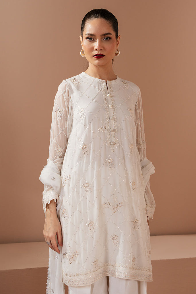 Cross Stitch | Luxe Atelier 25 | ANTIQUE WHITE Custom Size Ivory Chiffon