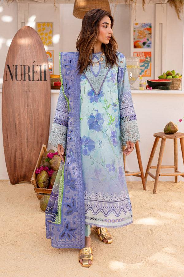 Nureh | Gardenia Lawn 24 | NS-130 A - Pakistani Designer Dress - by Nureh | Type: Luxury - 100% Original at Saira Sultan