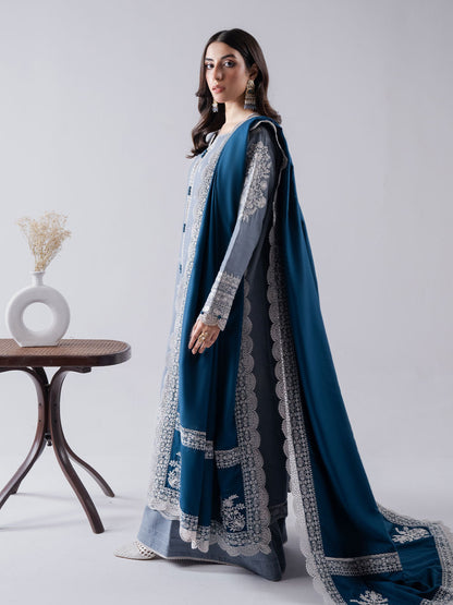 Faiza Faisal | Winter Edit 2024 | ELAAF S LIight blue Grey Slub Khaddar