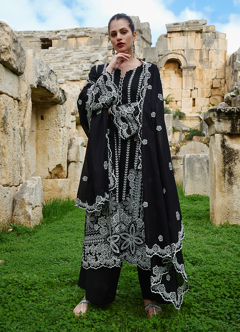 Image | Lawnkari 25 | Jana XS Black Cotton Lawn