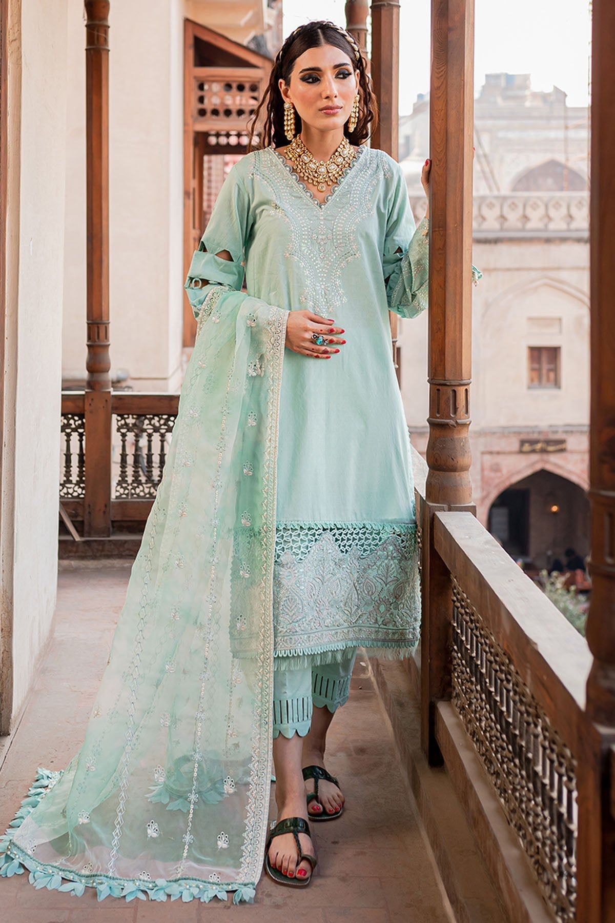 Nureh | Lawn Jacquard | NS-77 L Mint Jacquard Lawn