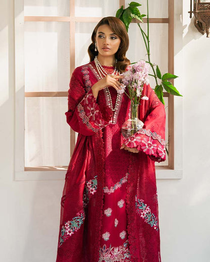 Zevk | Flora Festive Lawn | ZINNIA XL Carmine Lawn