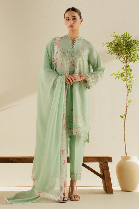 Zara Shahjahan | Eid Pret 25 |CR25P0225 XS Dobby Mint Gray