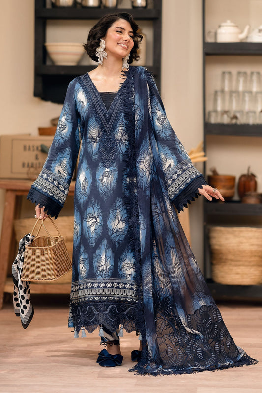 Nureh | Glam Girl Lawn | GL-21 XS Navy Blue Crepe