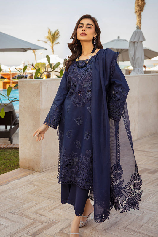 Rangrasiya | Premium Summer Lawn 25 | Zara XS Navy Blue Lawn