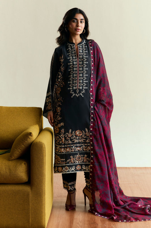 Zara Shahjahan | Coco Eid Edit | Velour-D2 XS Black Jacquard