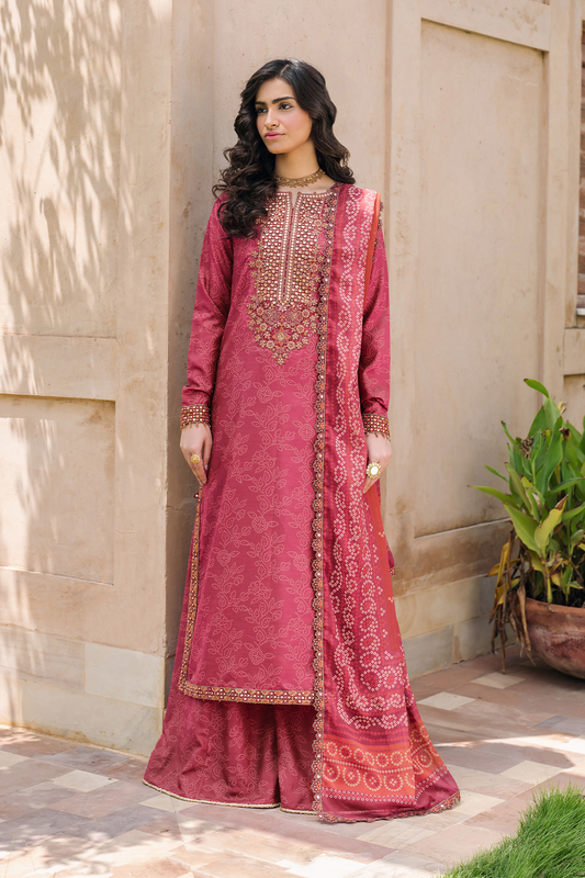 Iznik | Bandhani Formals | UE-336 XS Candy Pink Chiffon