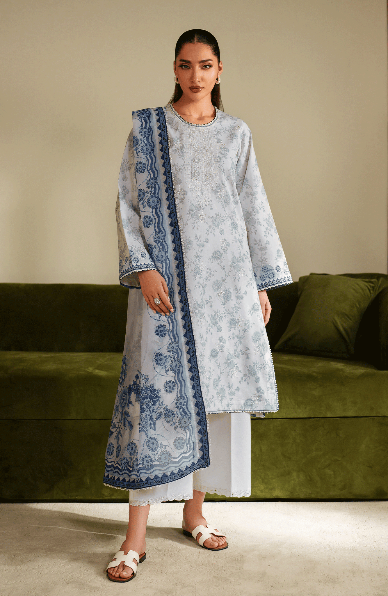 Seran | Ilara Cambric | AZZURA - Pakistani Designer Dress - by Seran - Type : Ladies Clothes - 100% Original at Saira Sultan