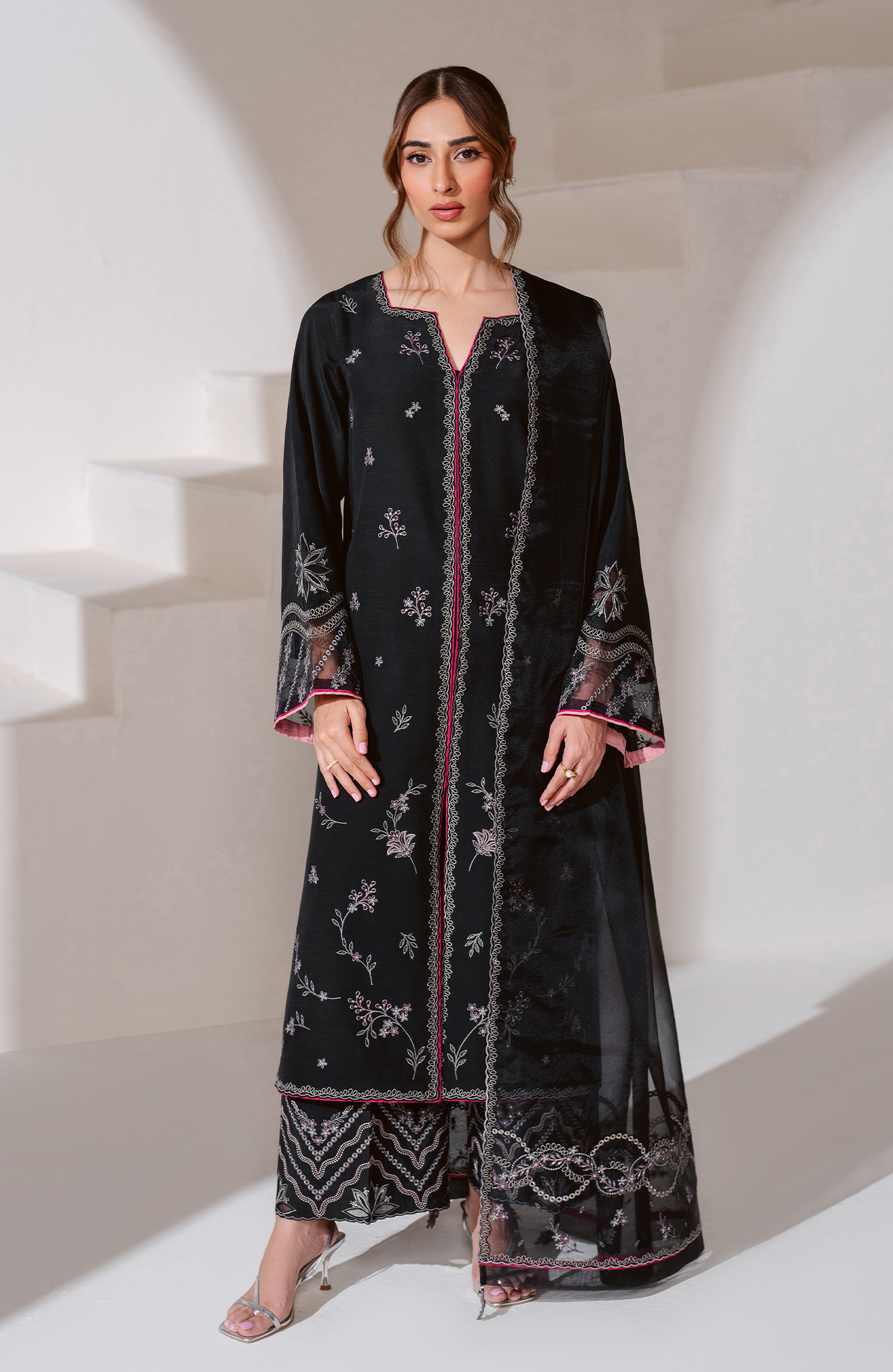 Seran | Eid Luxe Pret 25 | CIAR XS Black Raw Silk