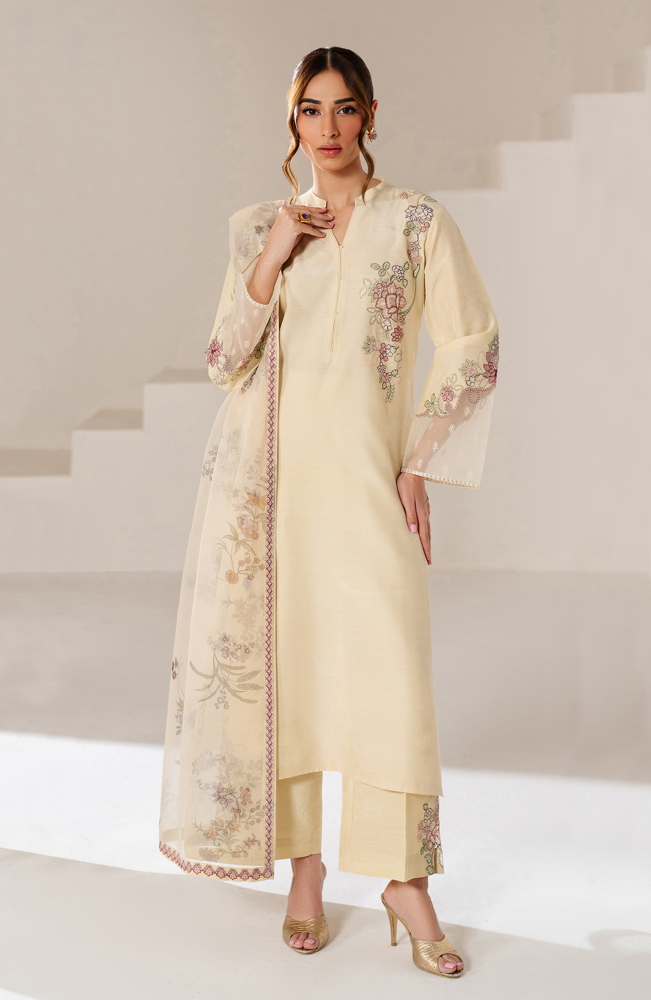Seran | Eid Luxe Pret 25 | LENCI XS Ivory Raw Silk