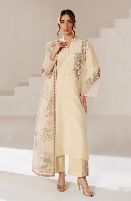 Seran | Eid Luxe Pret 25 | LENCI XS Ivory Raw Silk
