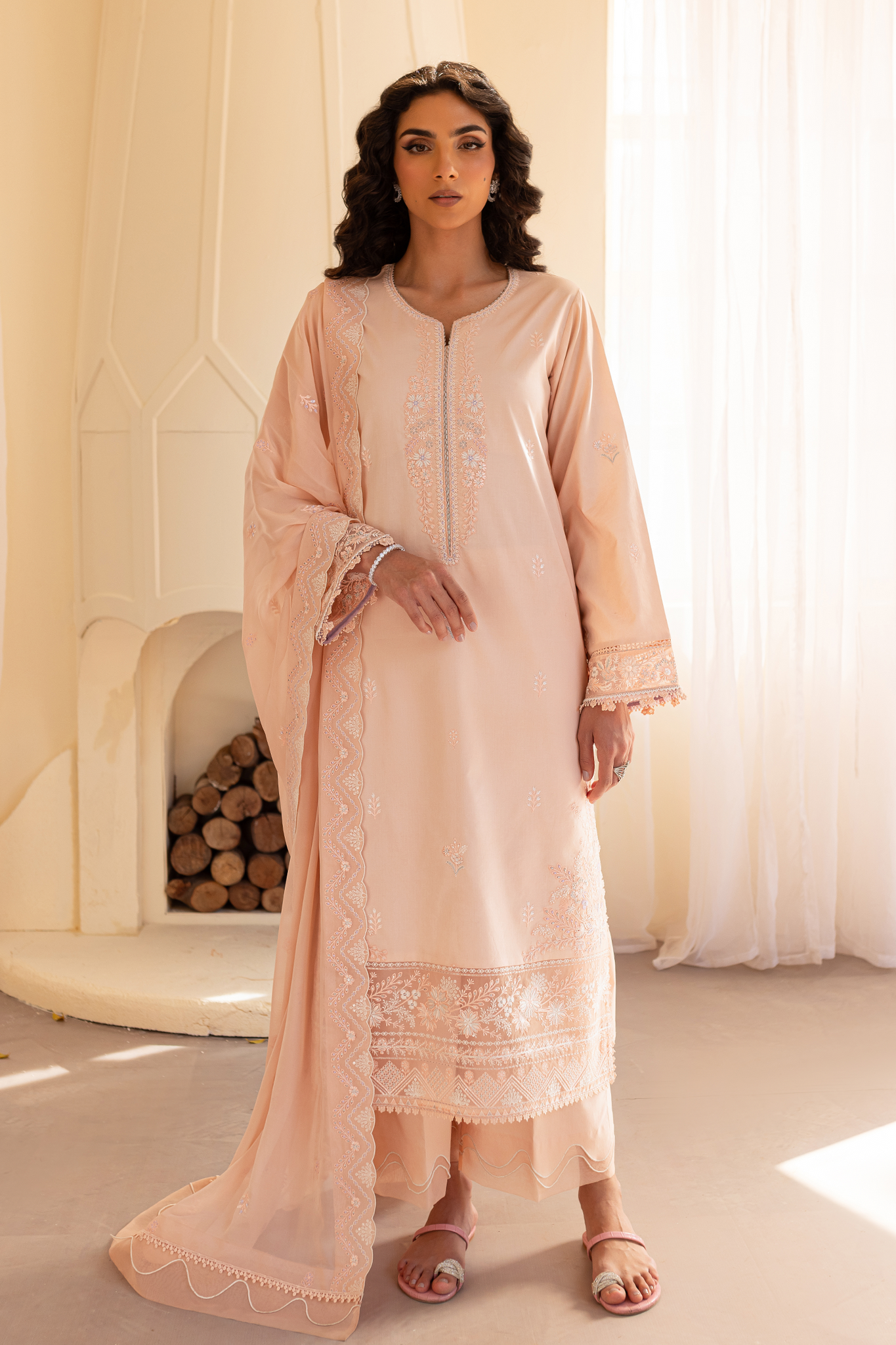 Seran | Nayab Eid Lawn | IZZA XS Pale Peach Lawn