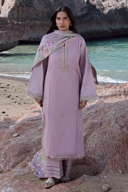 Seran | Afsanah Lawn 25 | NIHAL XS Purple Gray Lawn