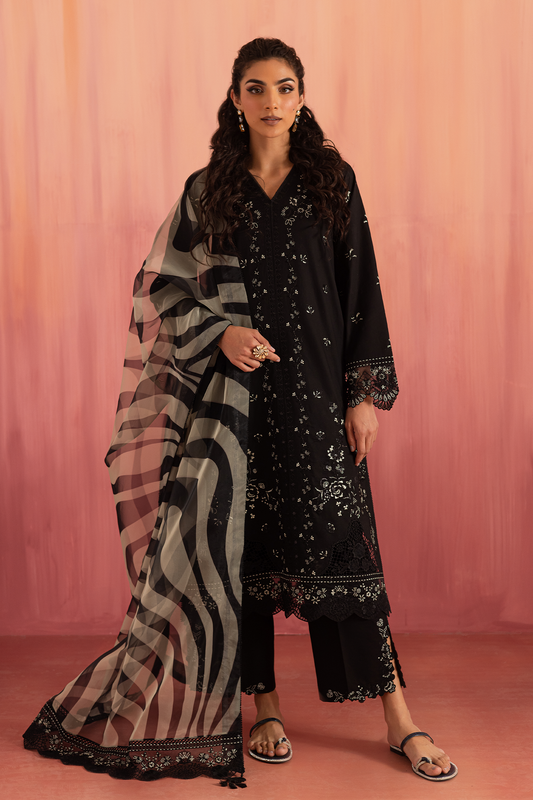 Seran | Nayab Eid Lawn | ZORA XS Lawn Black