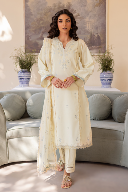 Seran | Nayab Eid Lawn | HINA XS Ivory Lawn