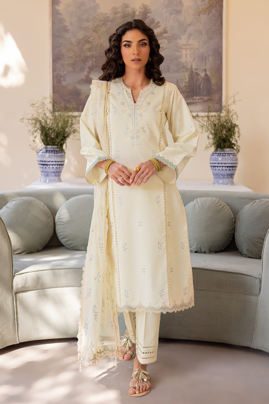 Seran | Nayab Eid Lawn | HINA XS Ivory Lawn