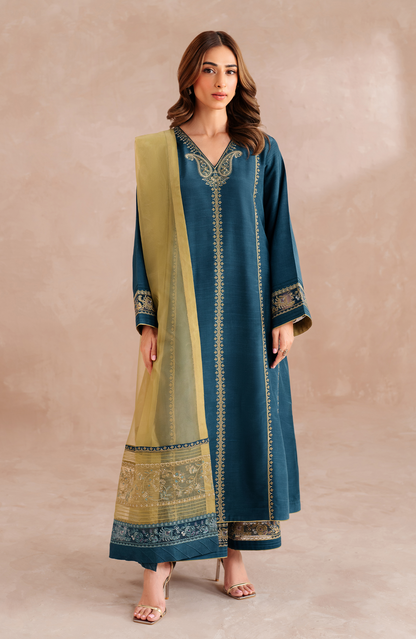 Seran | Eid Luxe Pret 25 | AURIC XS Zinc Raw Silk