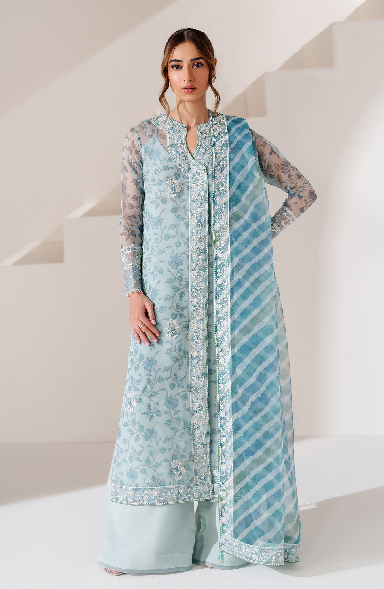 Seran | Eid Luxe Pret 25 | KEVA XS Blue Raw Silk