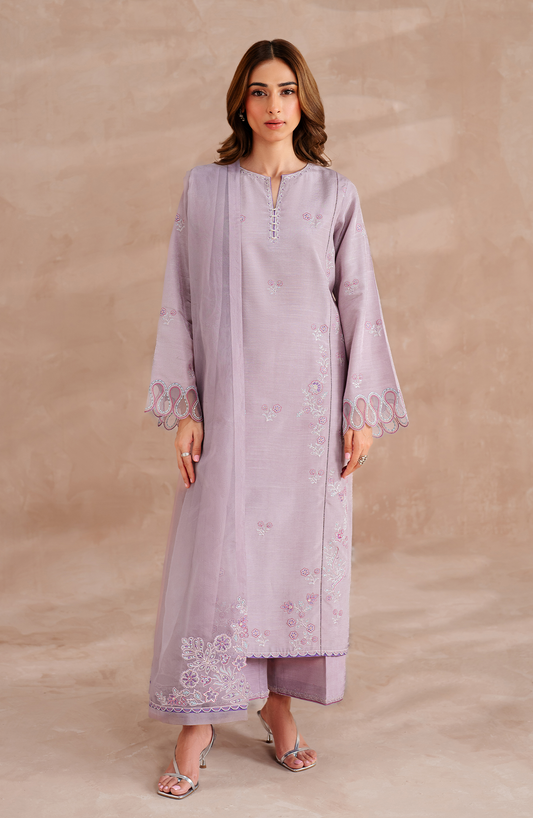 Seran | Eid Luxe Pret 25 | AUSET XS Lilac Raw Silk