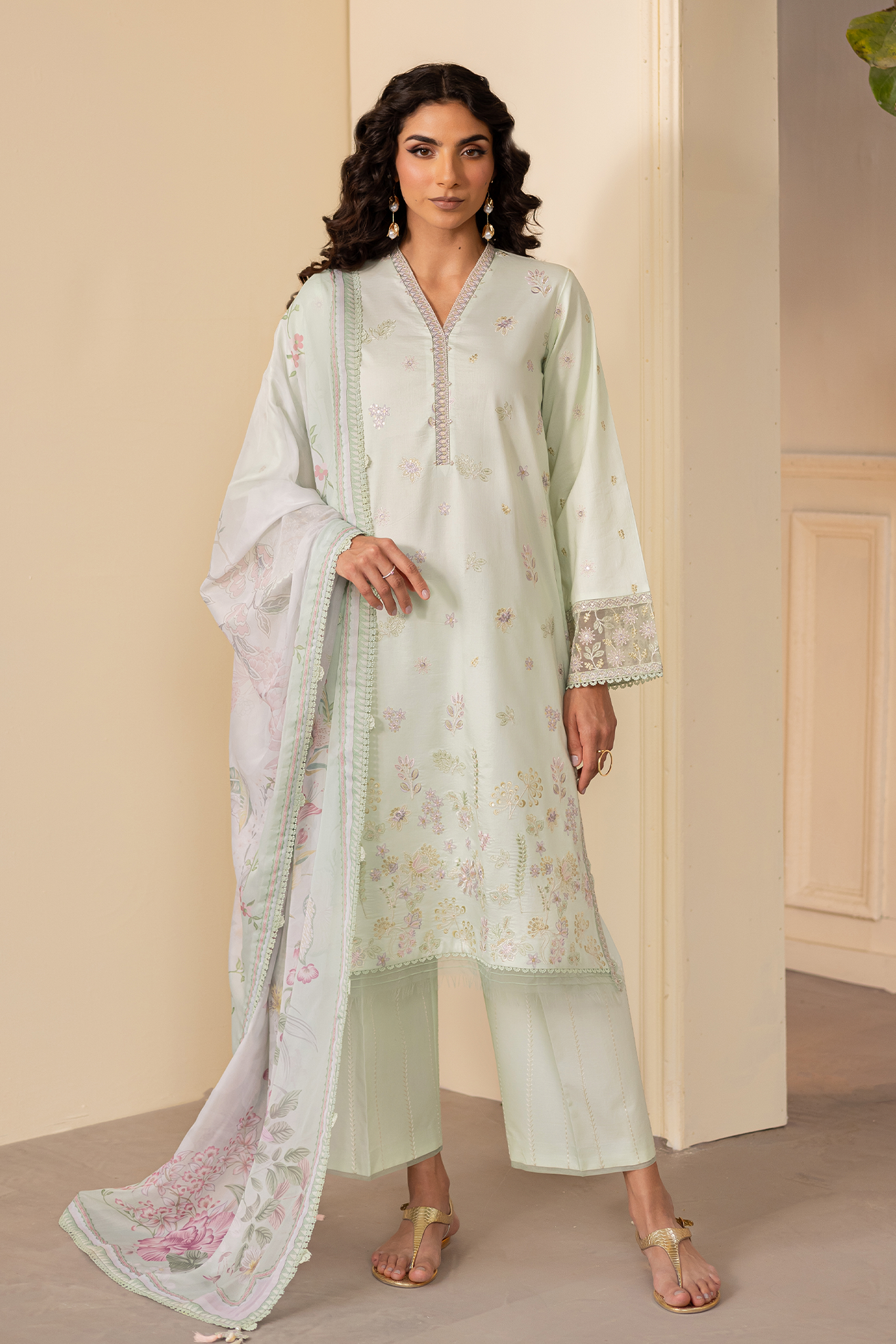 Seran | Nayab Eid Lawn | ABEER XS Pastel Mint Lawn