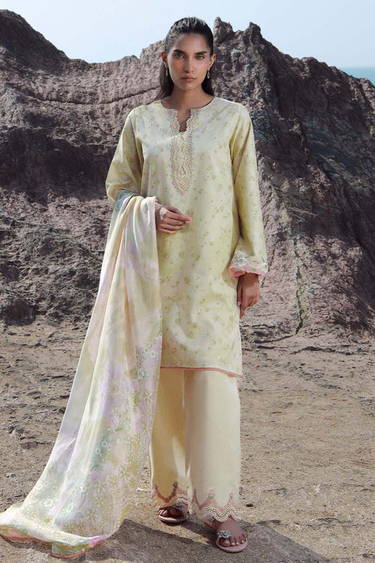 Seran | Afsanah Lawn 25 | SAHAR XS Pastel Yellow Lawn