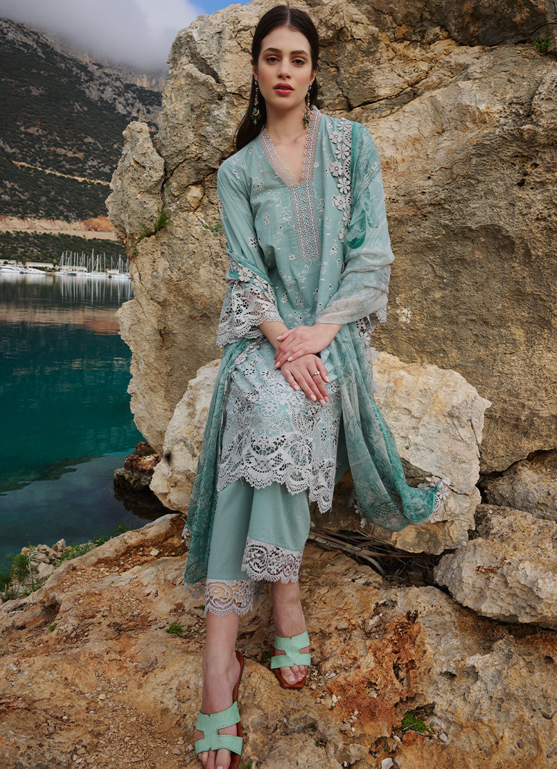 Image | Lawnkari 25 | Selin S Jade Green Cotton Lawn