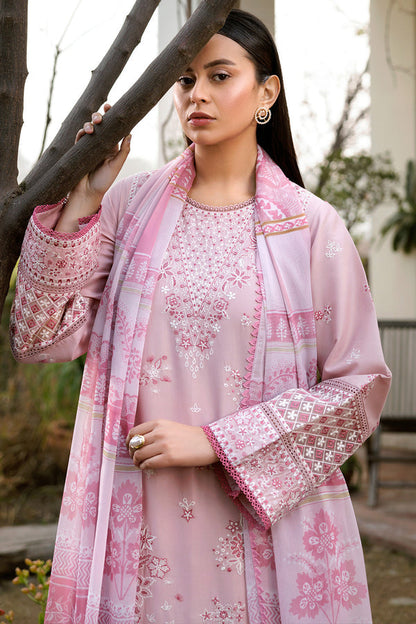 Farasha | Summer Weaves Embroidered Lawn | Muted Bloom L Lilac Lawn