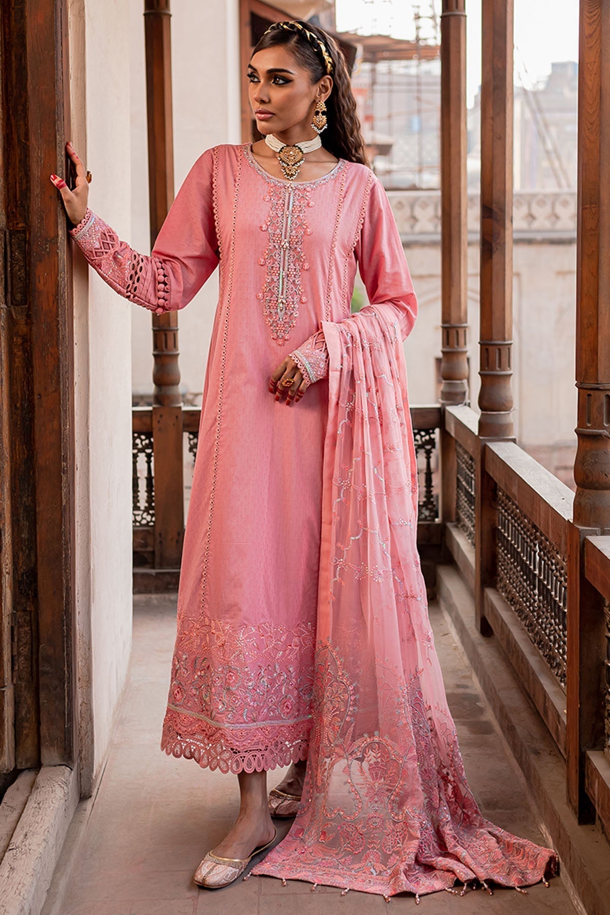 Nureh | Lawn Jacquard | NS-76 S Pink Jacquard Lawn