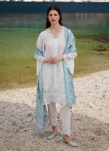 Image | Lawnkari 25 | Elif XS White Cotton Lawn