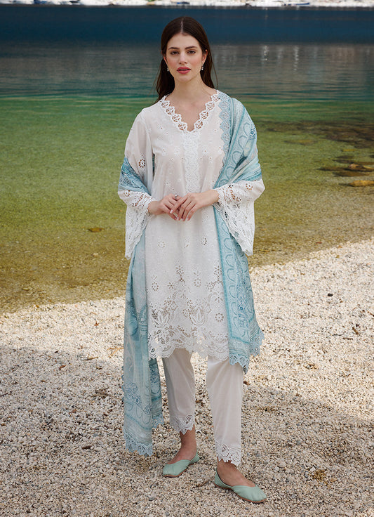 Image | Lawnkari 25 | Elif XS White Cotton Lawn