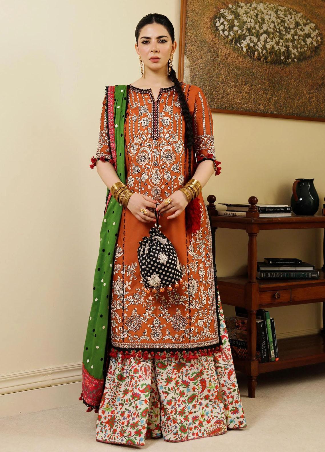 Hussain Rehar | Embroidered Lawn | STAR DUST - Pakistani Designer Dress - by Hussain Rehar | Type: Ladies Clothes - 100% Original at Saira Sultan