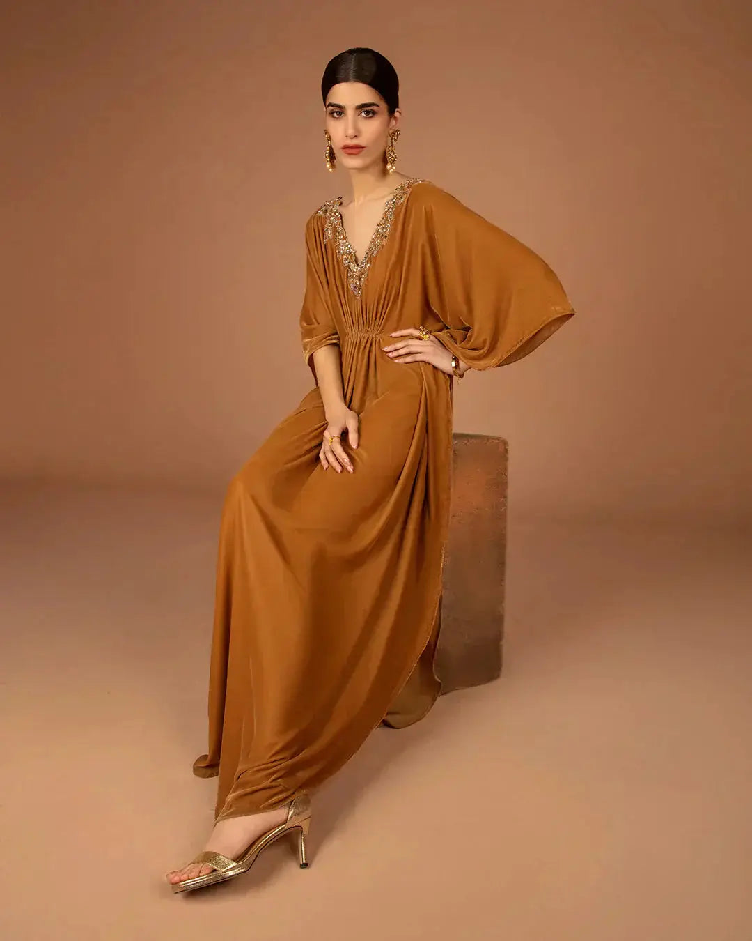 Faiza Saqlain | Aleira Evening Edit 24 | Altin - Pakistani Designer Dress - by Faiza Saqlain | Type: Formal - 100% Original at Saira Sultan