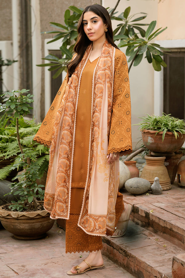 Farasha | Summer Weaves Embroidered Lawn | Golden Dusk XL Gold Lawn