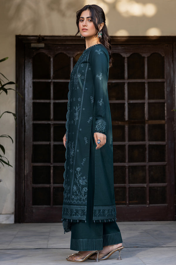 Farasha | Summer Weaves Embroidered Lawn | Teal Serenity S Zinc Lawn