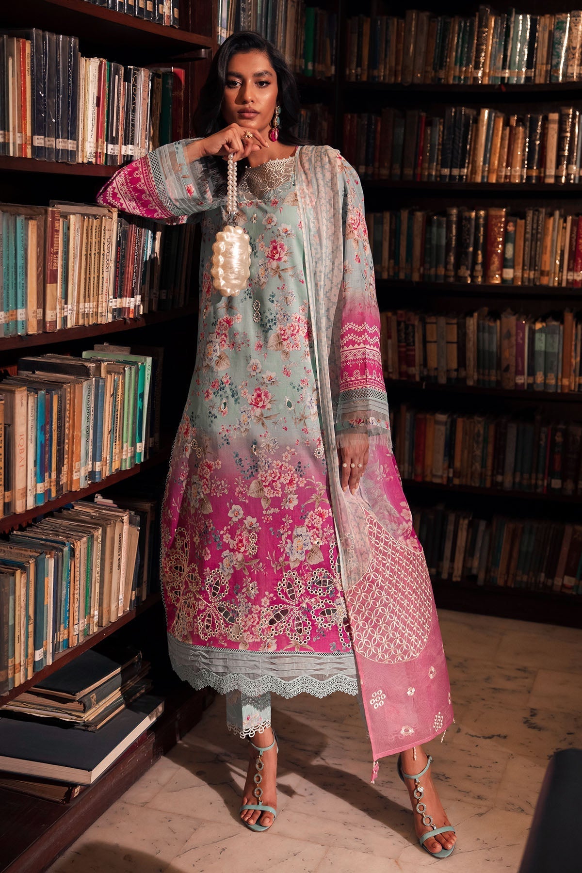 Nureh | Glam Girl Lawn | GL-16 XS Sky Blue Lawn