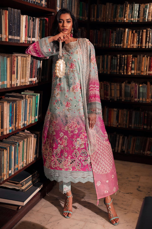 Nureh | Glam Girl Lawn | GL-16 XS Sky Blue Lawn