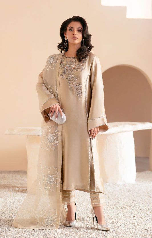 Ajr Couture | Symphony Luxe Festive 25 | Cosmic Dust S Beige Sheesha Silk