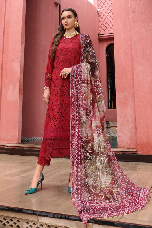 Nureh | Bazaar Lawn 25 | NE-109 XS Lawn Haute Red