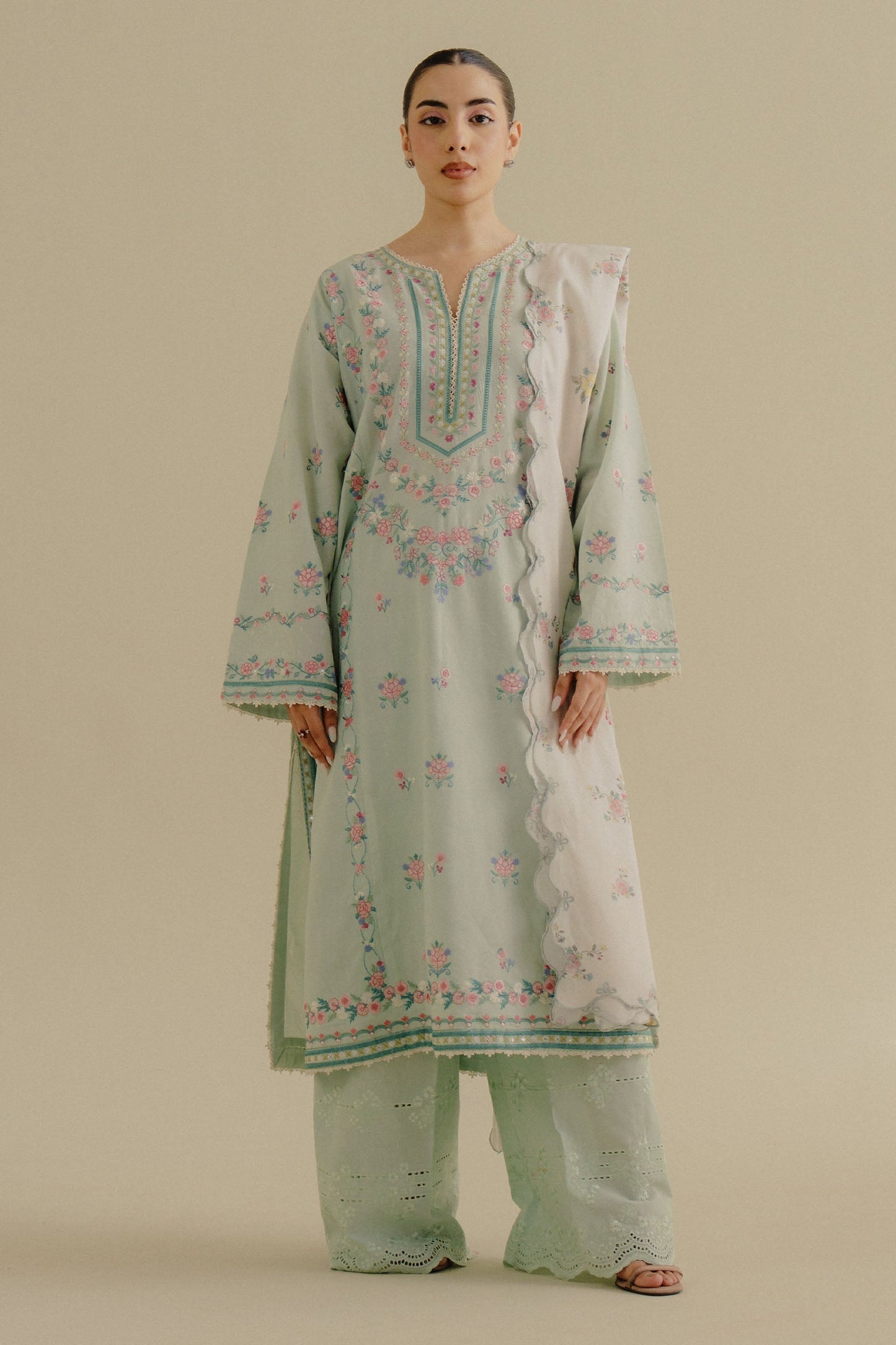 Zara Shahjahan | Coco Lawn 25 | Zeest-9A XS Pastel Mint Lawn